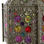 LAMPARA TECHO METAL ACRILICO 29X26X60 DORADO - Imagen 4