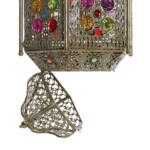 LAMPARA TECHO METAL ACRILICO 29X26X60 DORADO - Imagen 2