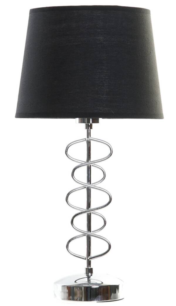 LAMPARA SOBREMESA METAL POLIESTER 25X25X48 PLATEADO