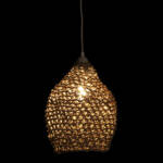 LAMPARA TECHO FIBRA 25X25X30 NATURAL MARRON