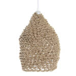 LAMPARA TECHO FIBRA 25X25X30 NATURAL MARRON - Imagen 2