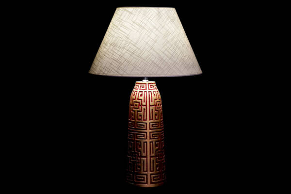 LAMPARA SOBREMESA RESINA 40X40X63 ORIEN DORADO