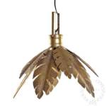 LAMPARA TECHO METAL 45X45X44 HOJAS DORADO