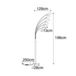 LAMPARA PIE ACERO CRISTAL 48X50X195 CROMADO BLANCO - Imagen 5