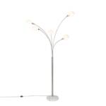 LAMPARA PIE ACERO CRISTAL 48X50X195 CROMADO BLANCO