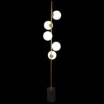 LAMPARA PIE ALUMINIO CRISTAL 35X27X175 5 BOLAS - Imagen 2