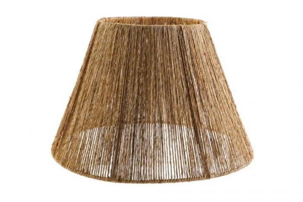 PANTALLA JUTE METAL 39,5X39,5X27 NATURAL MARRON