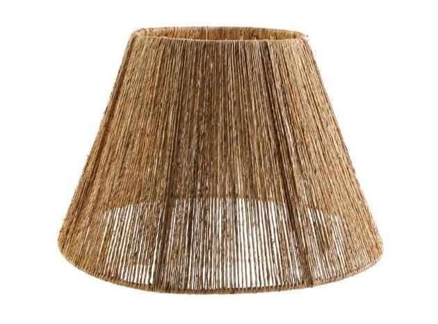 PANTALLA JUTE METAL 39,5X39,5X27 NATURAL MARRON
