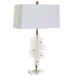LAMPARA SOBREMESA METAL MARMOL 48X26X82 DORADO