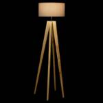 LAMPARA DE PIE MADERA POLIESTER 40x40x148 NATURAL - Imagen 2