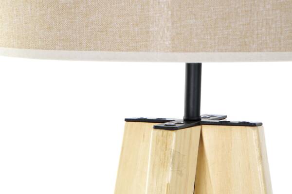 LAMPARA DE PIE MADERA POLIESTER 40x40x148 NATURAL - Imagen 3