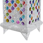 LAMPARA SOBREMESA METAL ACRILICO 18X18X46 BLANCO - Imagen 3