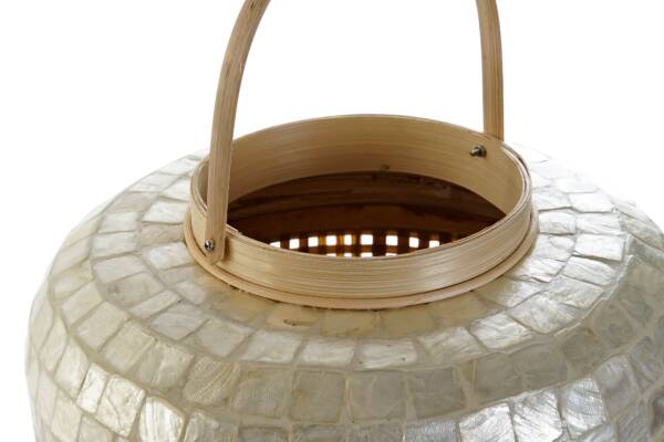 PORTAVELA BAMBU NACAR 30X30X37 ASA 55CM BLANCO - Imagen 3