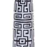 JARRON RESINA 10X10X36 ORIENTAL PLATEADO