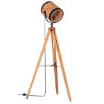 LAMPARA DE PIE MADERA 50X50X165 FOCO NATURAL MARRON